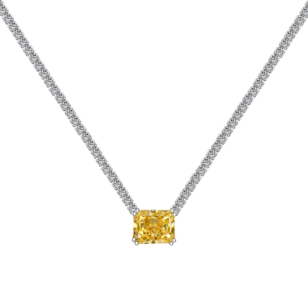[ORA ]4.0 Carat Elegant Radiant Cut Necklace