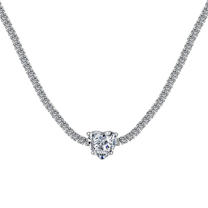 [ORA ]2.0 Carat Sparkling Tennis Heart Cut Necklace