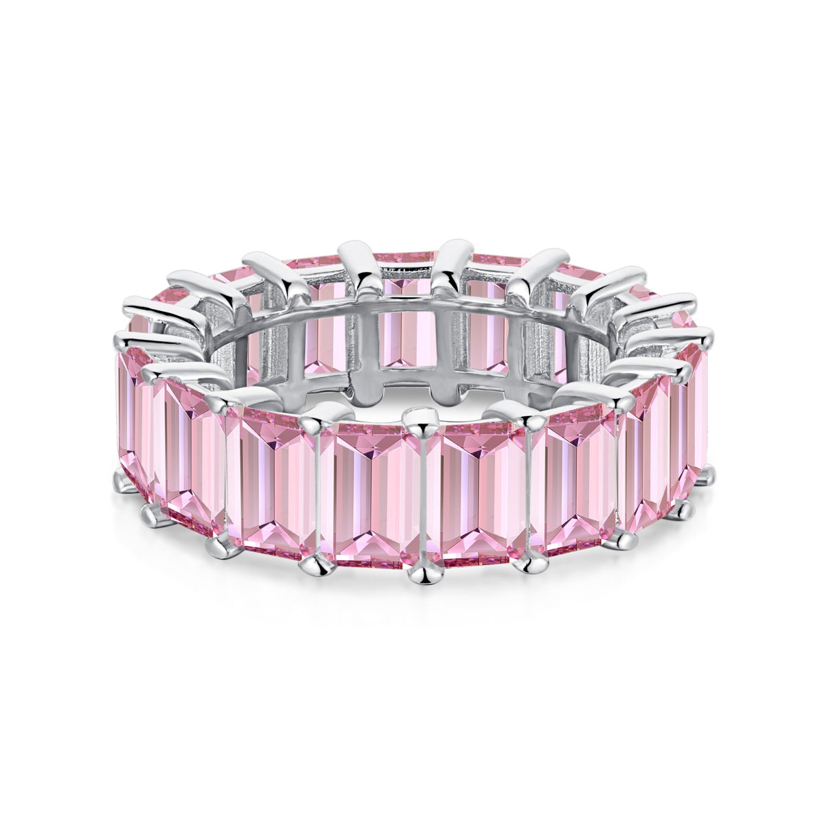 [ORA ]0.75 Carat Elegant Emerald Cut Tennis Ring