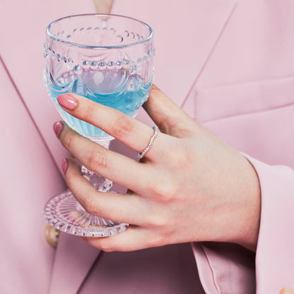 [ORA ]Dainty Colorful Round Cut Party Ring