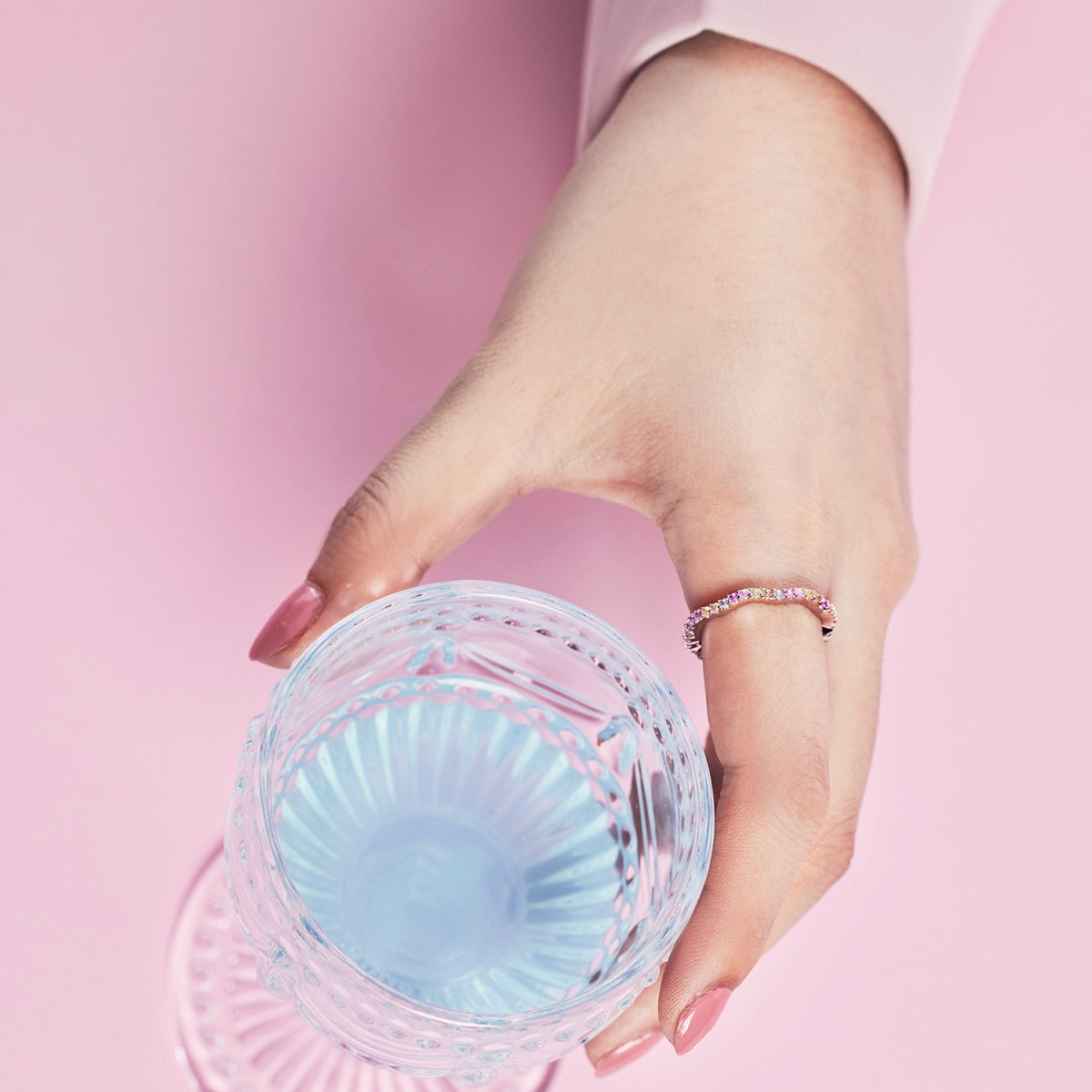 [ORA ]Dainty Colorful Round Cut Party Ring