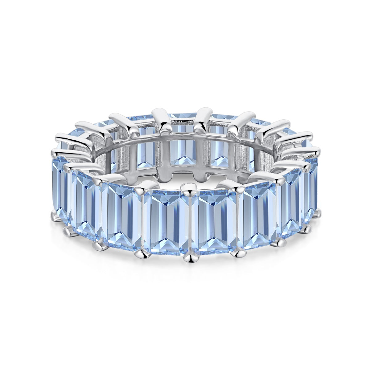 [ORA ]0.75 Carat Elegant Emerald Cut Tennis Ring