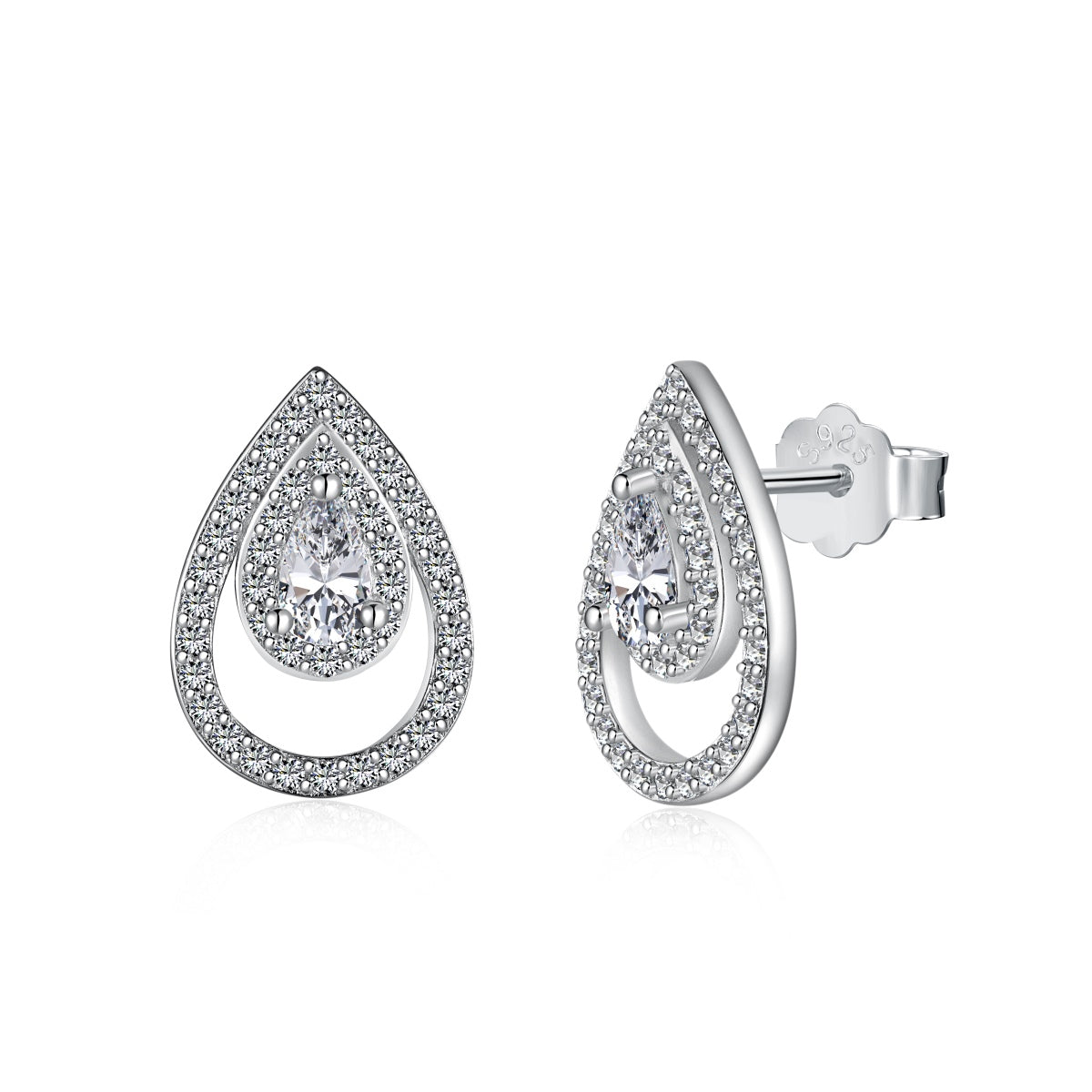 [ORA ]Sparkling Delicate Water Drop Shape Daily Earrings