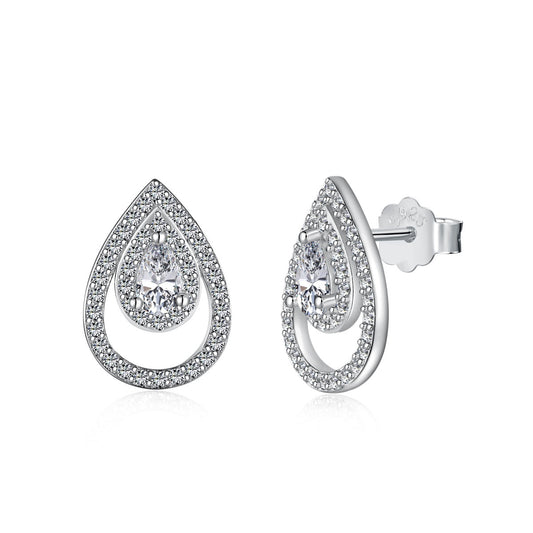 [ORA ]Sparkling Delicate Water Drop Shape Daily Earrings