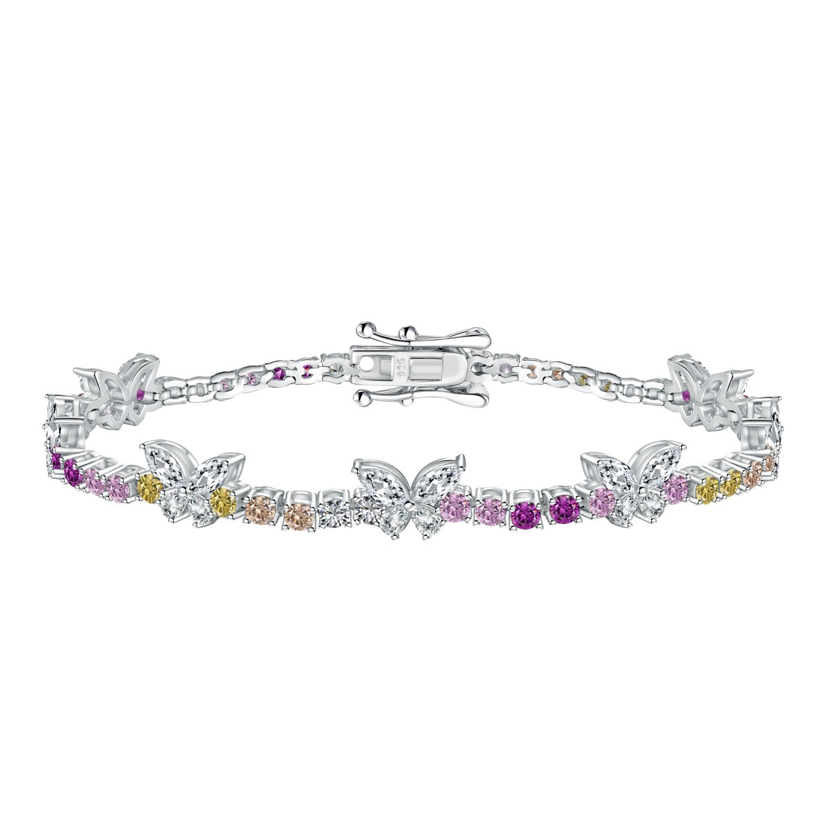 [ORA ]Ornate Colorful Butterfly Shape Round Cut Daily Bracelet