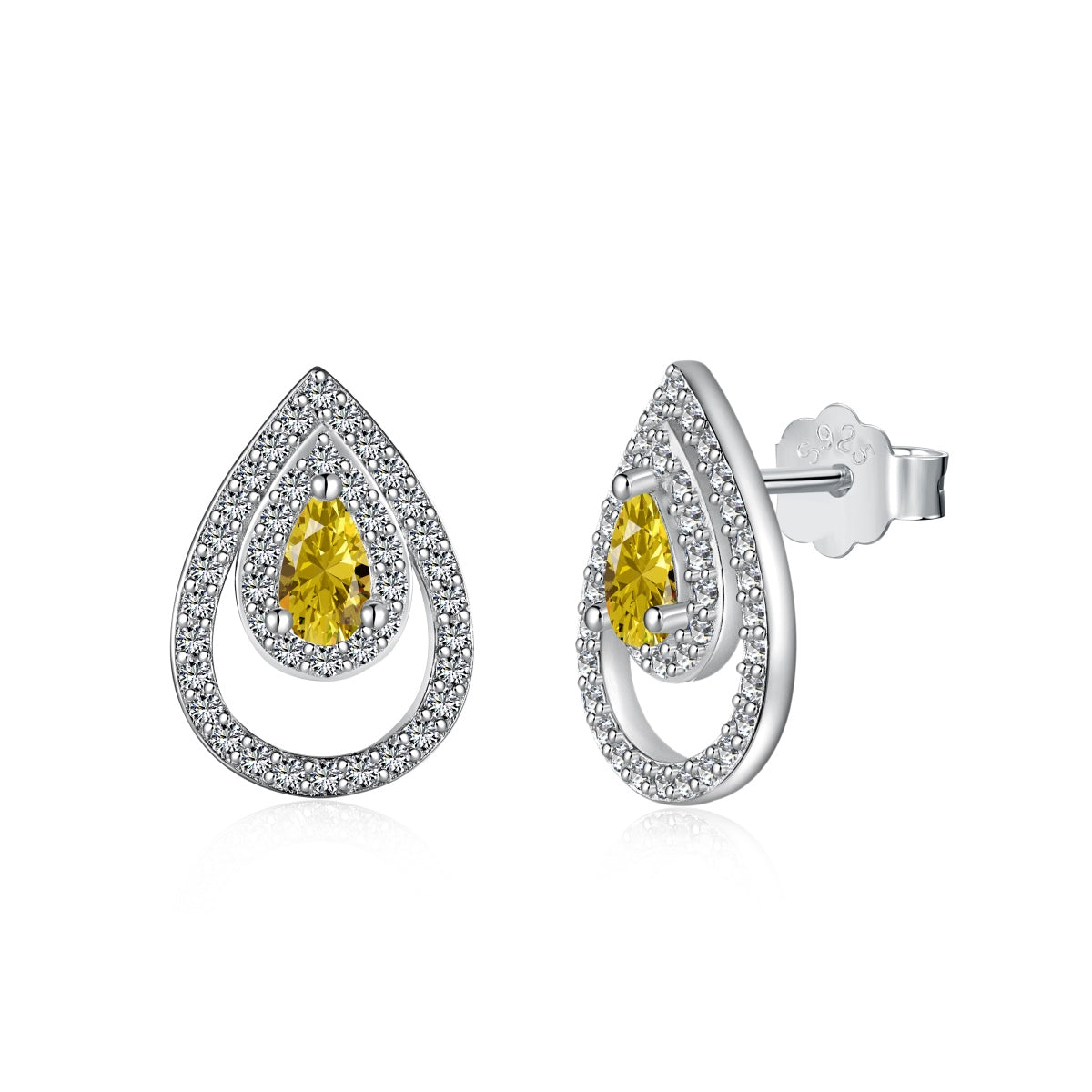[ORA ]Sparkling Delicate Water Drop Shape Daily Earrings