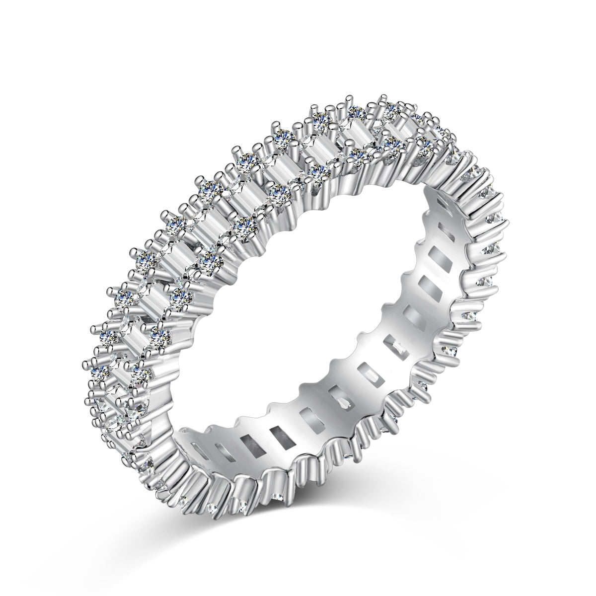[ORA ]Splashy Ornate Emerald Cut Cocktail Ring