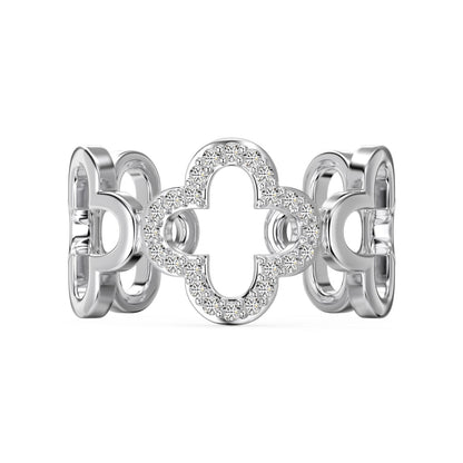 [ORA]Hollow Design Four-Leaf Clover Flower Shape Ring