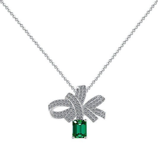 [ORA ]Luxurious Flower Shape Emerald Cut Necklace