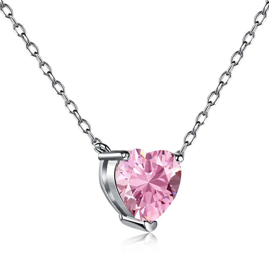 [ORA ]Heart Shape Main Stone Pendant Collarbone Necklace