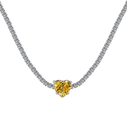 [ORA ]2.0 Carat Sparkling Tennis Heart Cut Necklace