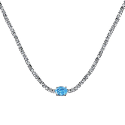 [ORA ]1.0 Carat Shining Oval Cut Necklace
