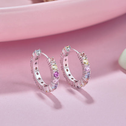 [ORA ]Radiant Colorful Round Cut Earrings