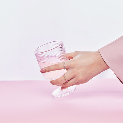 [ORA ]Sparkling Colorful Round Cut Tennis Ring