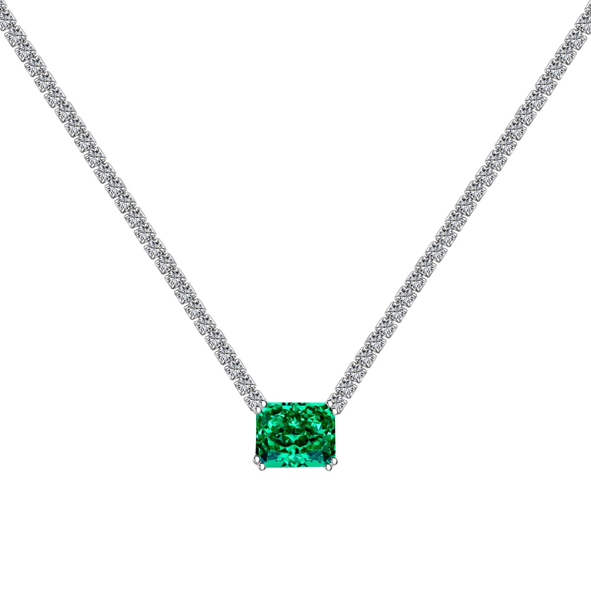 [ORA ]4.0 Carat Elegant Radiant Cut Necklace