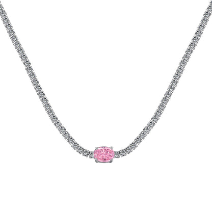 [ORA ]1.0 Carat Shining Oval Cut Necklace