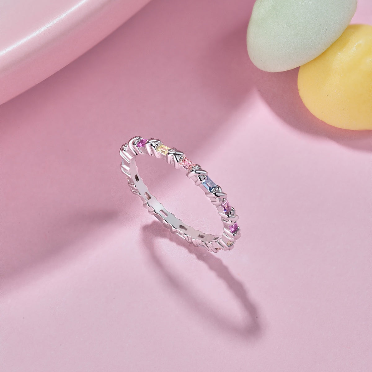 [ORA ]Charming Colorful Round Cut Daily Ring