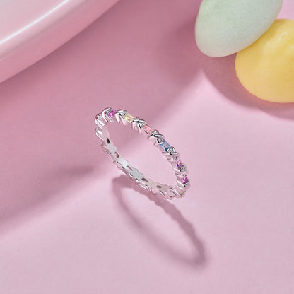 [ORA ]Charming Colorful Round Cut Daily Ring
