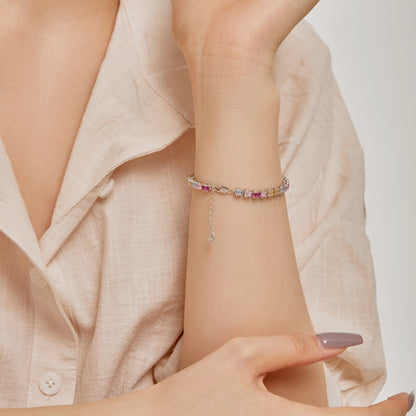 [ORA ]Delicate Colorful Emerald Cut Party Bracelet