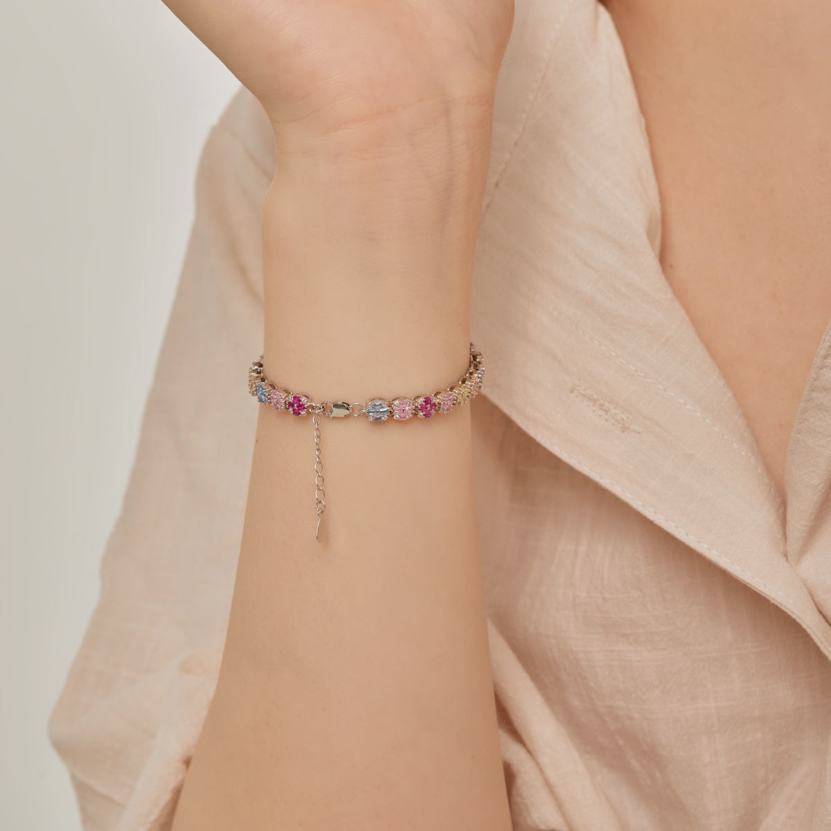[ORA ]Delicate Colorful Emerald Cut Daily Bracelet