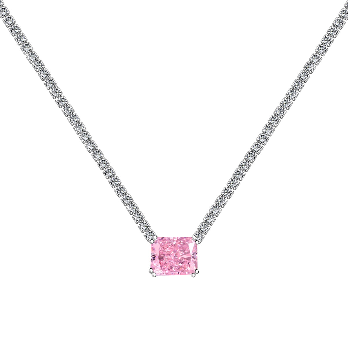 [ORA ]4.0 Carat Elegant Radiant Cut Necklace