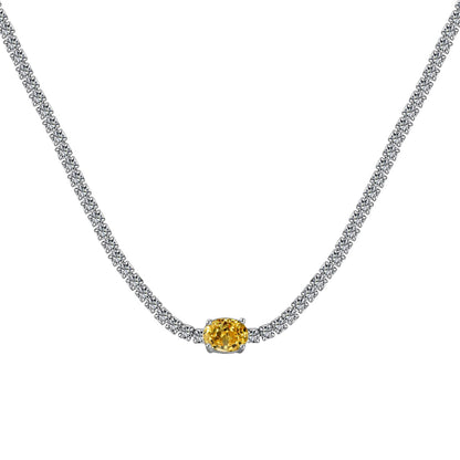 [ORA ]1.0 Carat Shining Oval Cut Necklace