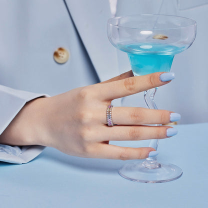 [ORA ]Splashy Ornate Emerald Cut Cocktail Ring