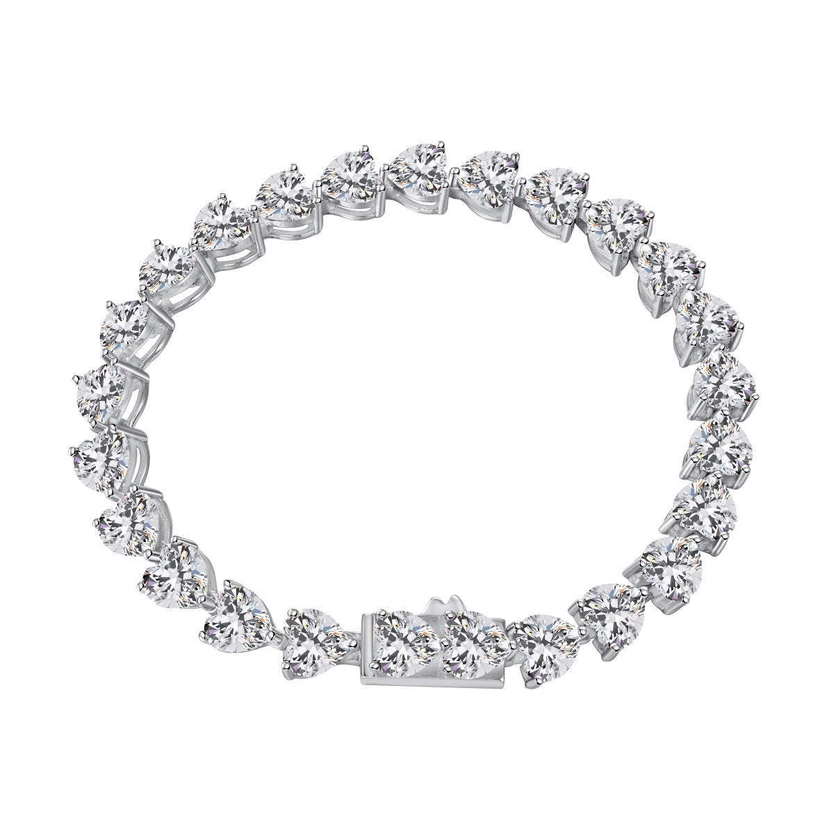 [ORA ]0.75 Carat Elegant Romantic Heart Shape Lover Bracelet