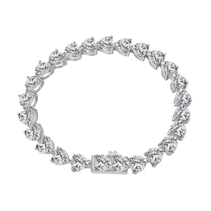 [ORA ]0.75 Carat Elegant Romantic Heart Shape Lover Bracelet