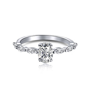 [ORA] 0,75 Karat luxuriöser, lebendiger Ring mit länglichem Kissenschliff für den Alltag