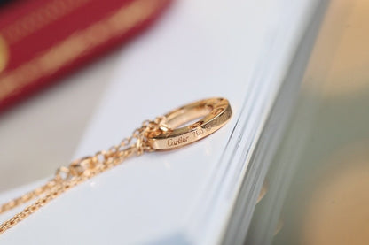 [ORA]LOVE NECKLACE ADJUSTABLE ROSE GOLD 2 DIAMOND