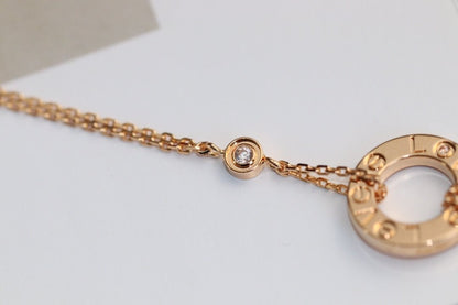 [ORA]LOVE NECKLACE ADJUSTABLE ROSE GOLD 2 DIAMOND