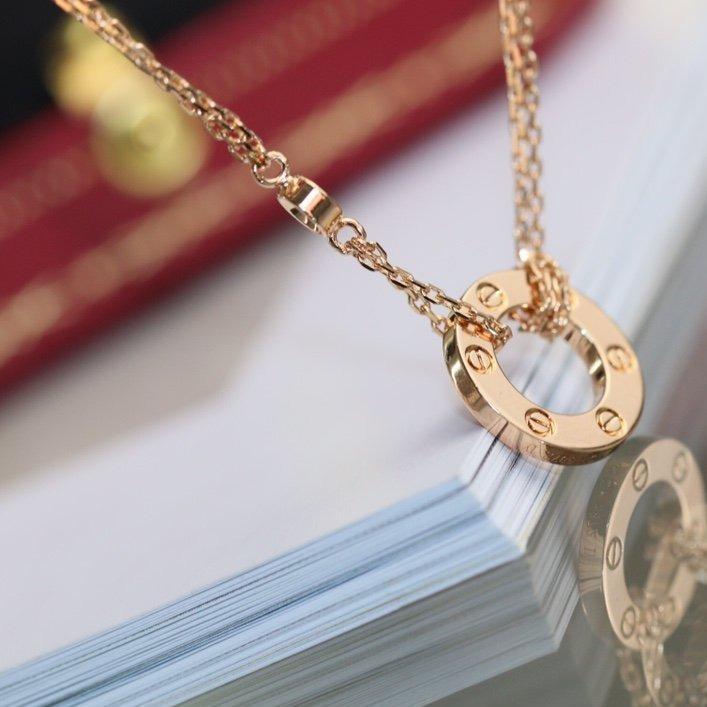 [ORA]LOVE NECKLACE ADJUSTABLE ROSE GOLD 2 DIAMOND