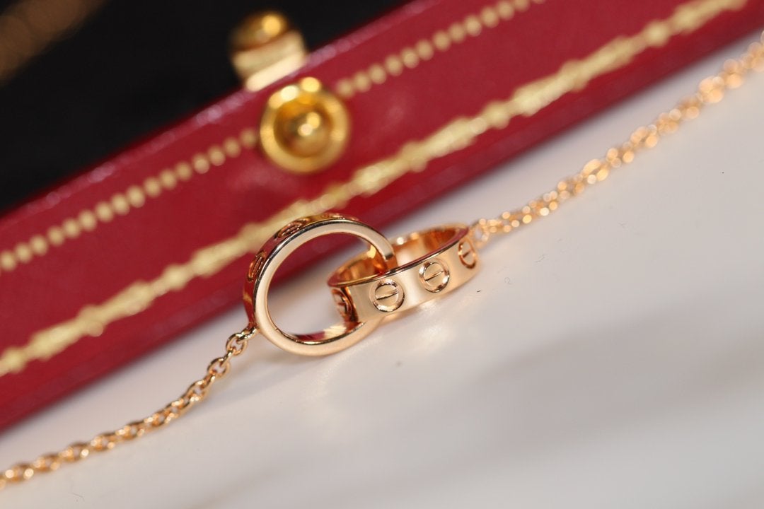 [ORA]LOVE NECKLACE PINK GOLD AND SILVER