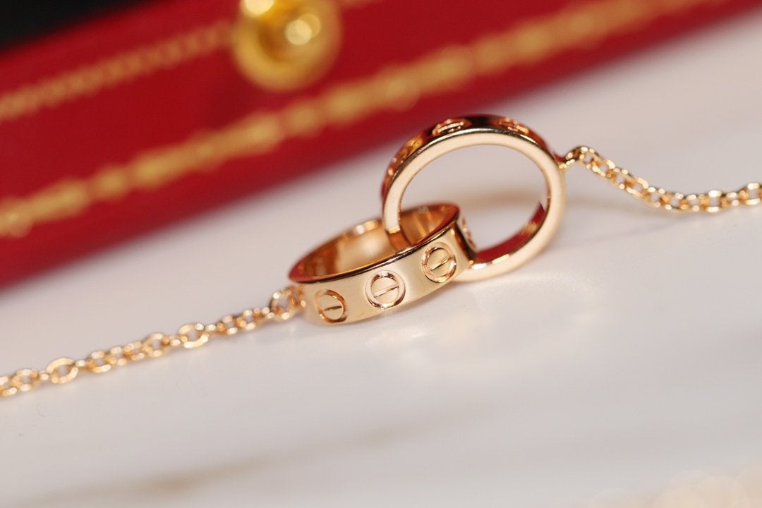 [ORA]LOVE NECKLACE PINK GOLD AND SILVER
