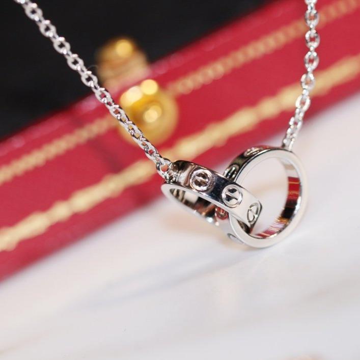 [ORA]LOVE NECKLACE PINK GOLD AND SILVER
