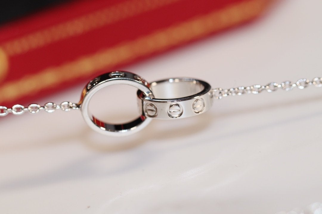 [ORA]LOVE NECKLACE PINK GOLD AND SILVER