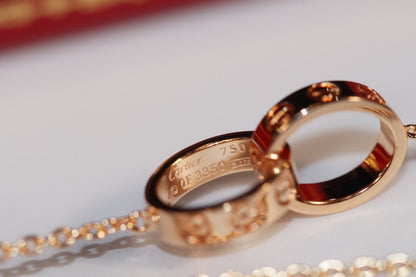 [ORA]LOVE NECKLACE PINK GOLD AND SILVER
