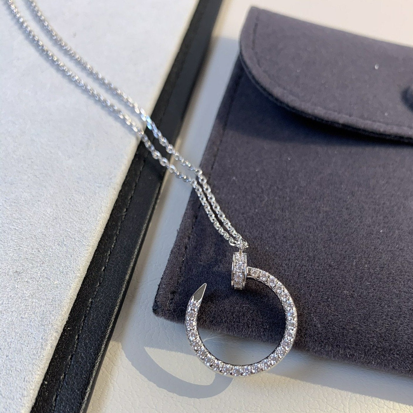 [ORA]JUSTE NECKLACE SILVER DIAMONDS