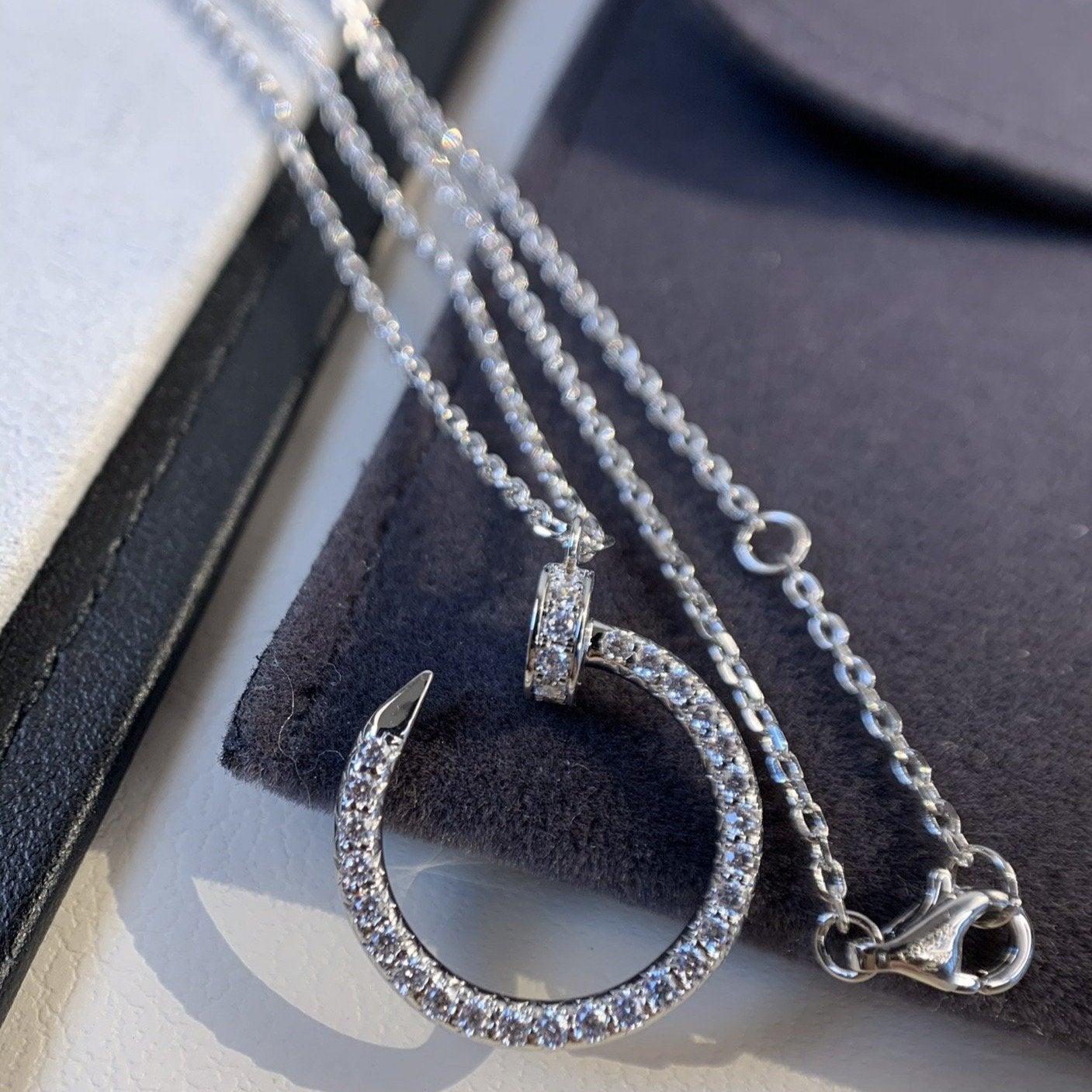 [ORA]JUSTE NECKLACE SILVER DIAMONDS
