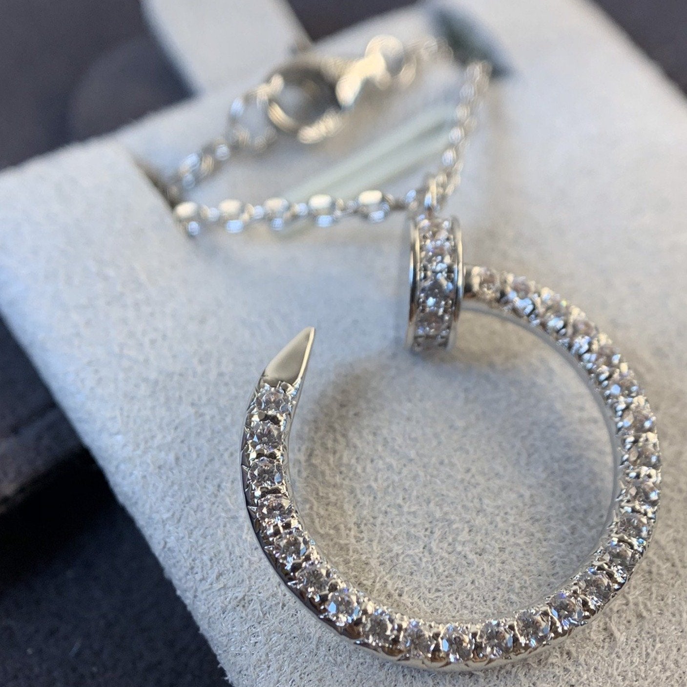 [ORA]JUSTE NECKLACE SILVER DIAMONDS