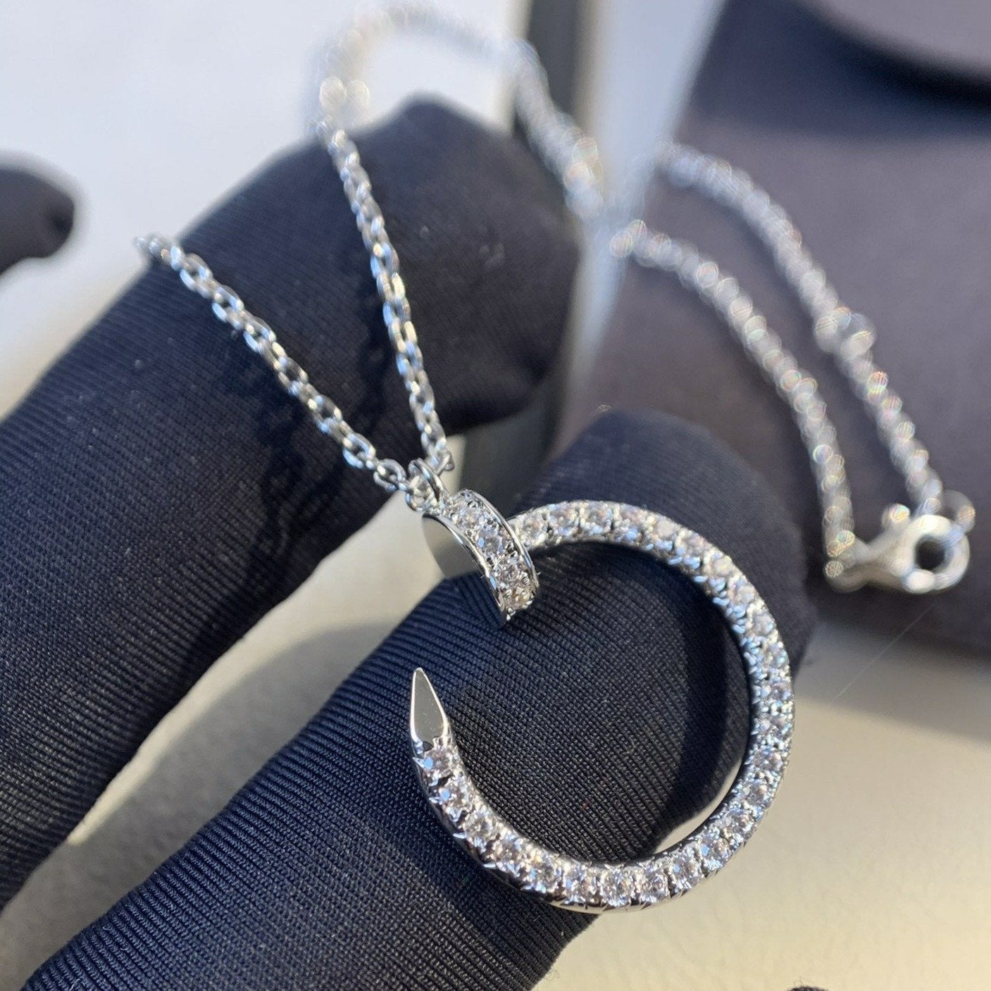 [ORA]JUSTE NECKLACE SILVER DIAMONDS