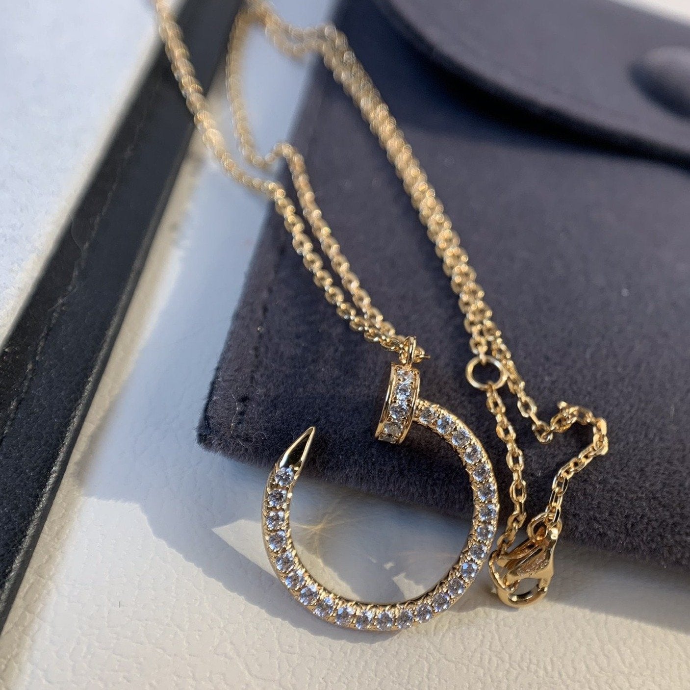 [ORA]JUSTE NECKLACE PINK GOLD DIAMONDS