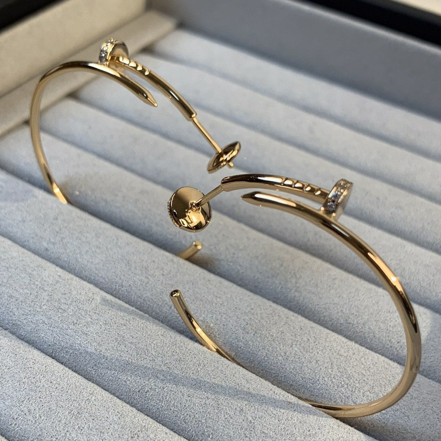[ORA]JUSTE EARRINGS GOLD DIAMONDS 1.8MM
