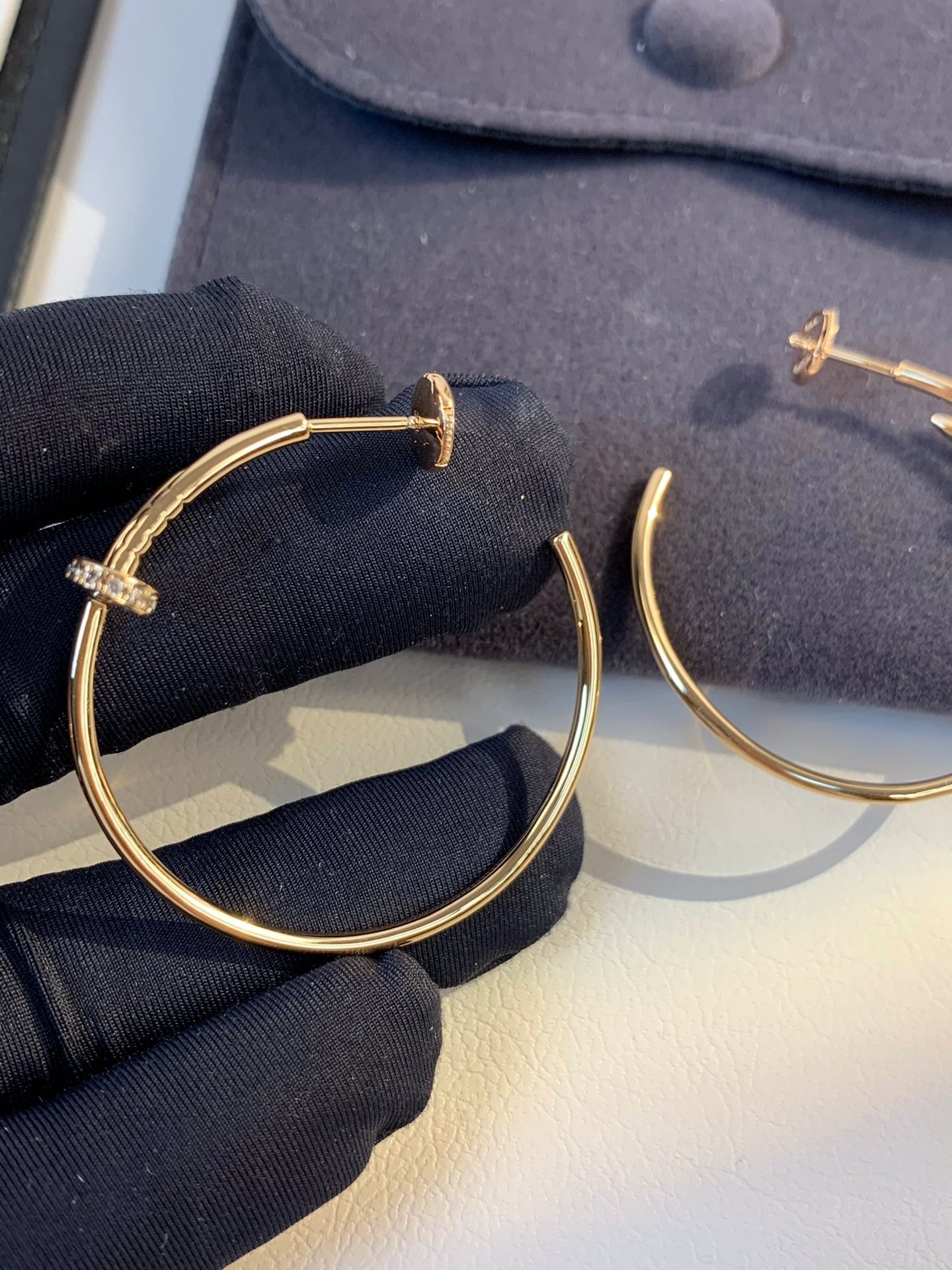 [ORA]JUSTE EARRINGS GOLD DIAMONDS 1.8MM