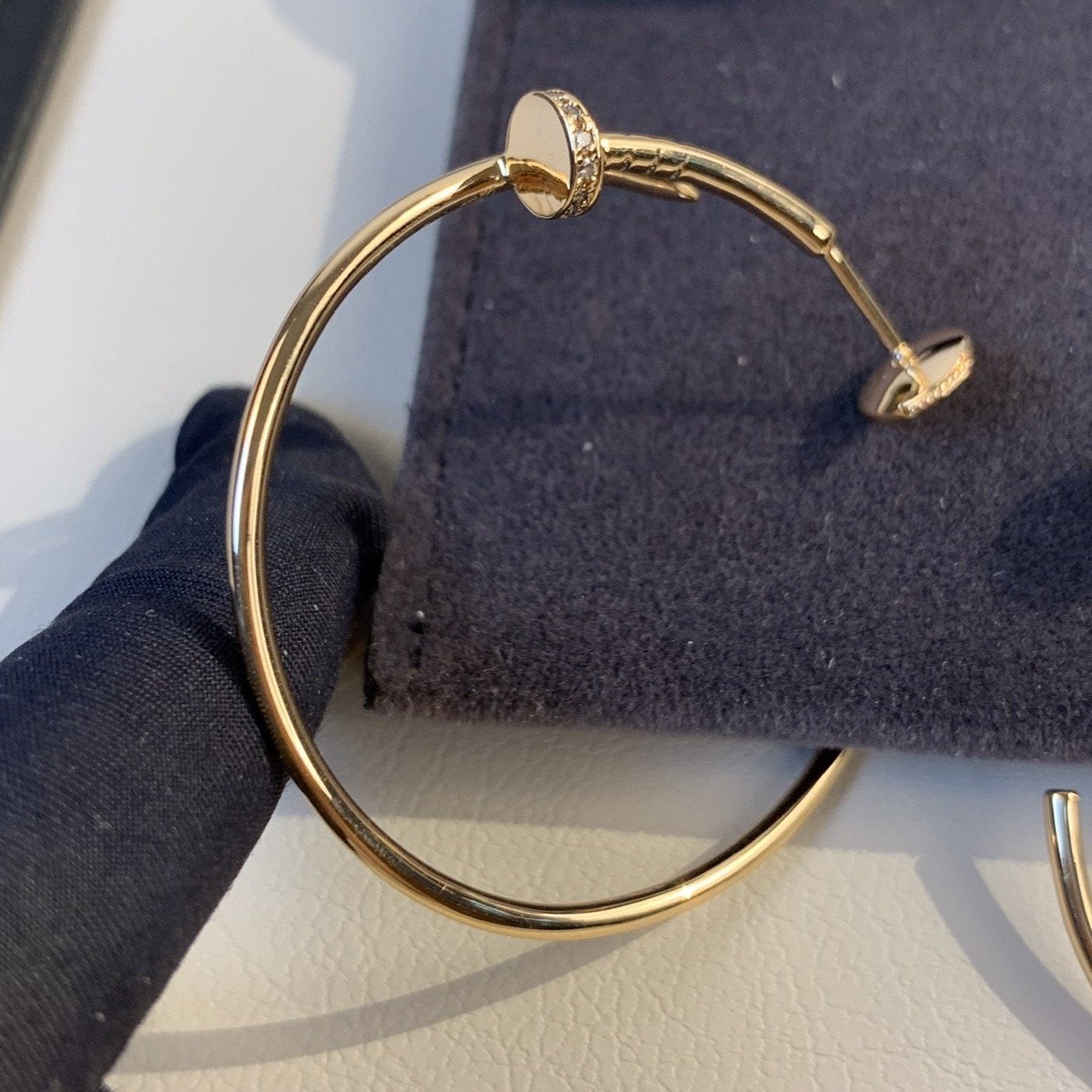[ORA]JUSTE EARRINGS GOLD DIAMONDS 1.8MM