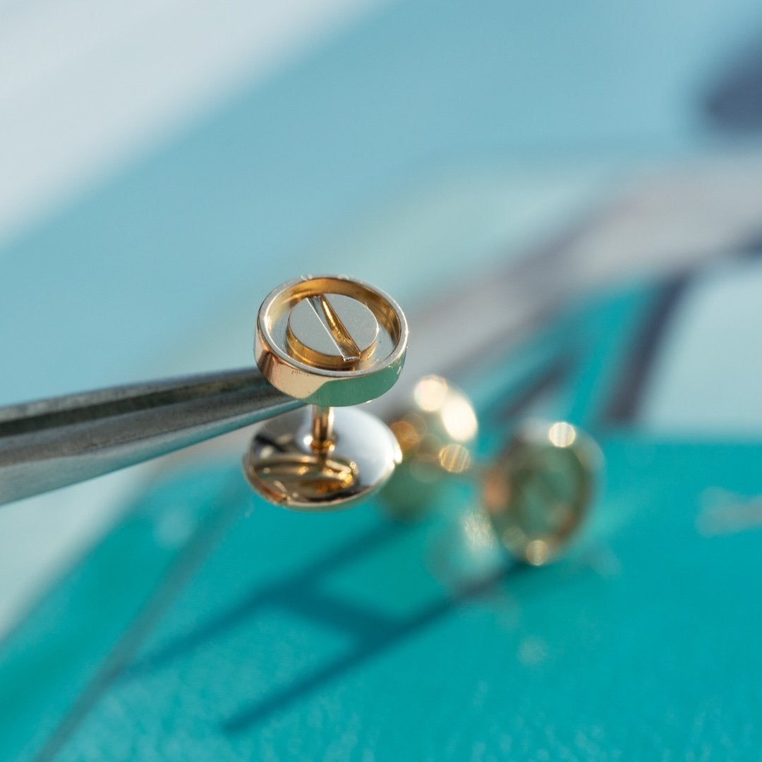 [ORA]LOVE EARRINGS PINK GOLD 10MM