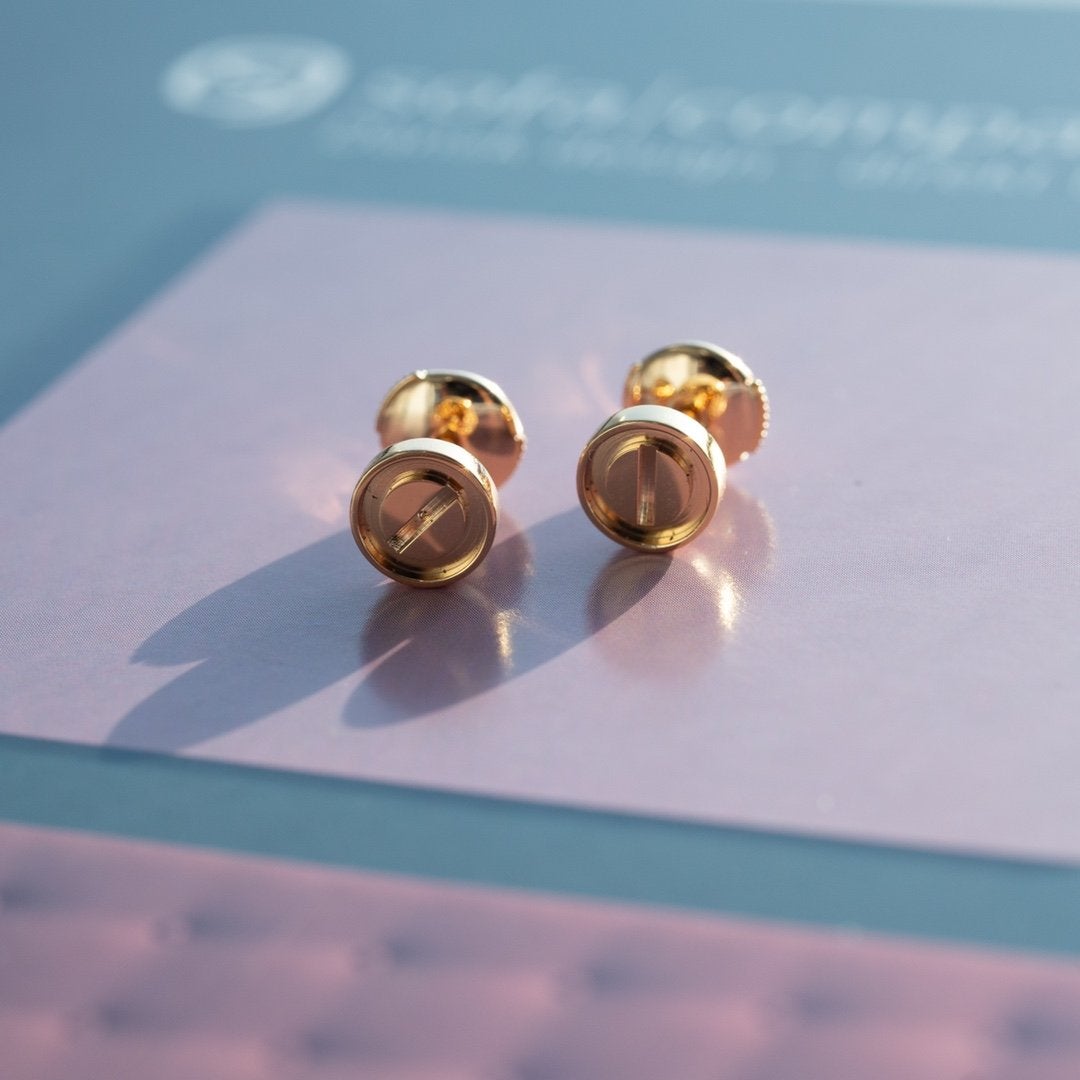 [ORA]LOVE EARRINGS PINK GOLD 10MM