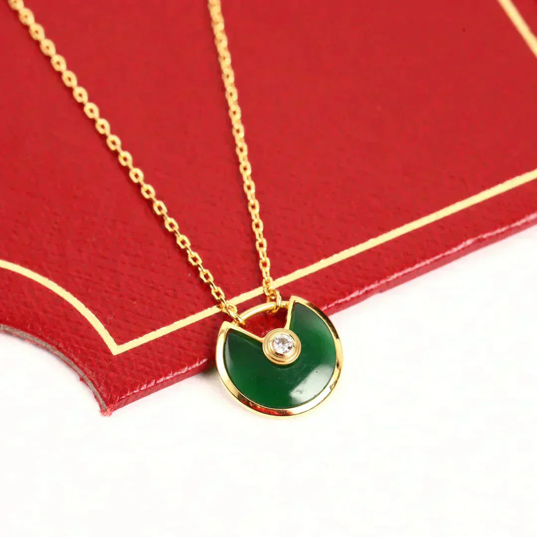 [ORA]AMULETTE GOLD MALACHITE NECKLACE