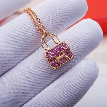 [ORA]CONSTANCE PEDANT PURPLE DIAMOND NECKLACE